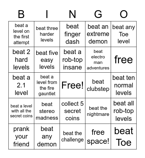 Gd bingo pog Bingo Card