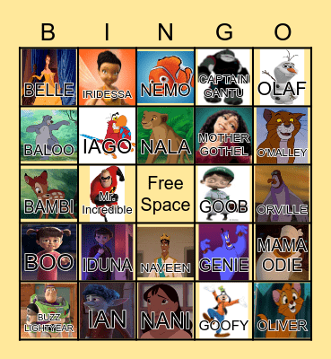 DISNEY FRIENDS BINGO 2 Bingo Card