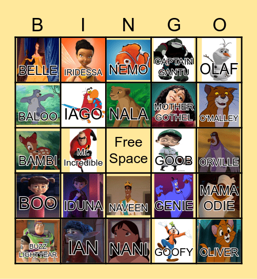 DISNEY FRIENDS BINGO 2 Bingo Card