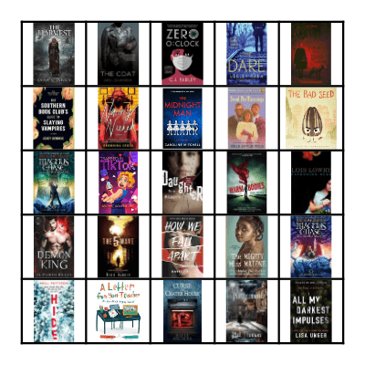 October Book Spin Bingo Card