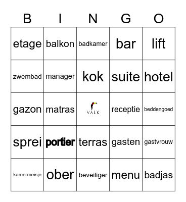 House keeping Lady's Bingo Card