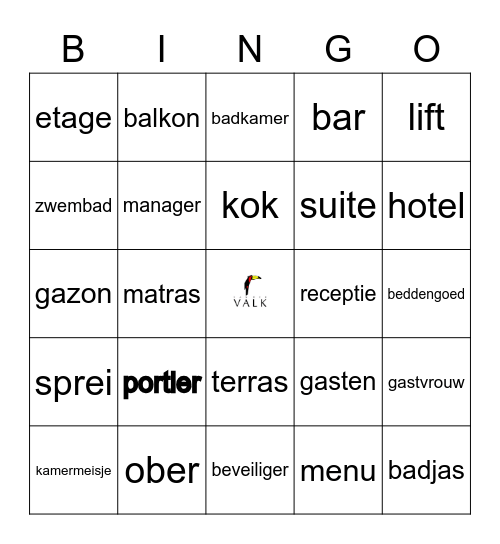 House keeping Lady's Bingo Card