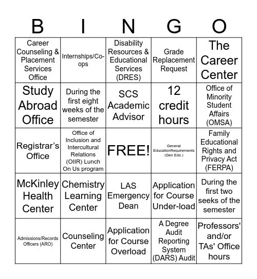 Test Your Knowledge! Bingo Card