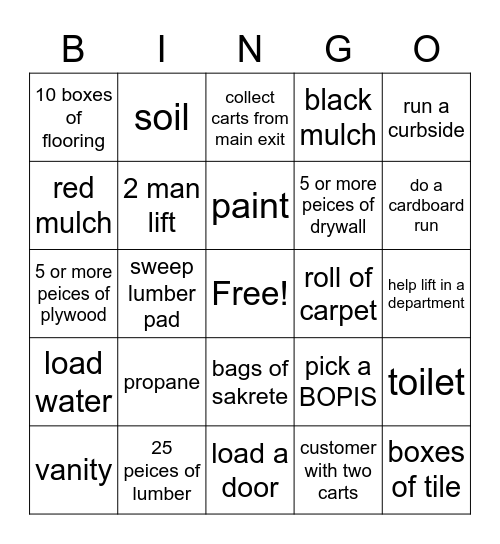 Cashier Appreciation Month - Lot Bingo Card