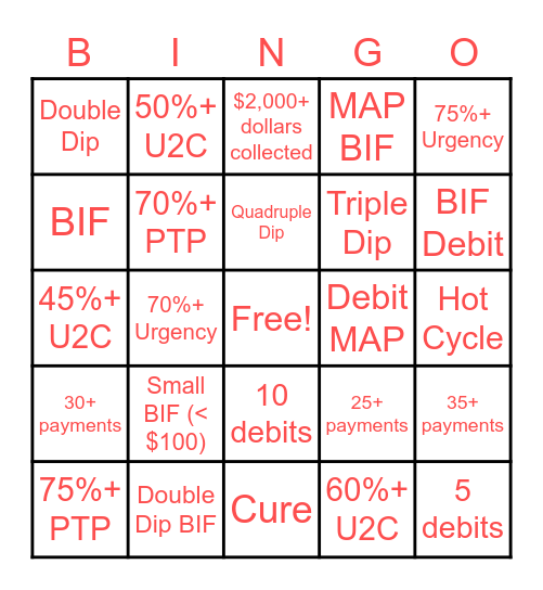 Week 1 PM Bingo Card