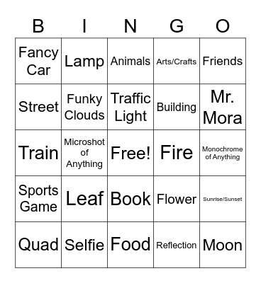 Picturesque Bingo Card