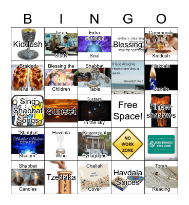 Shabbat Bingo Card