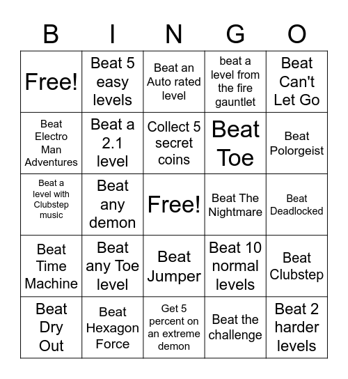 GD bingo Card