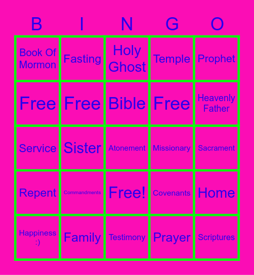 General Conference 2nd Sunday Session Bingo Card