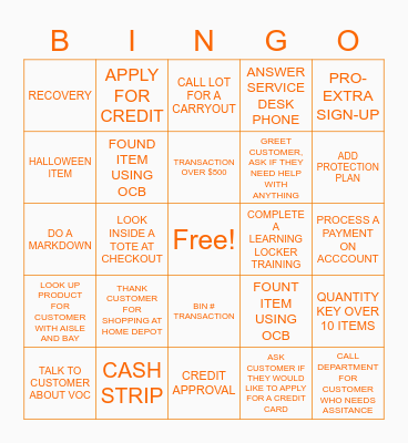 THE HOME DEPOT Bingo Card