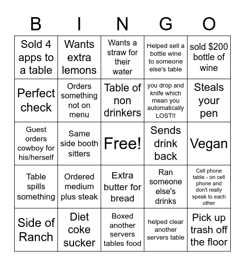 It's Sunday Bingo Card