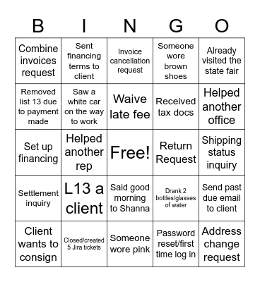 Collections Bingo Card