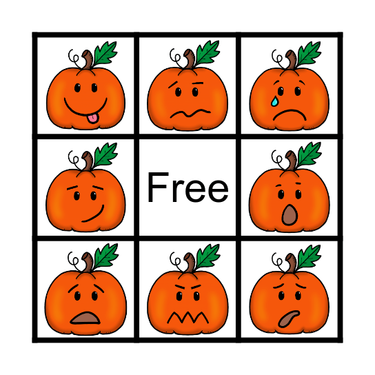 Pumpkin Feelings Bingo Card