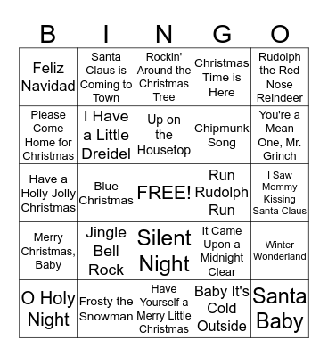 Holiday Bingo Card