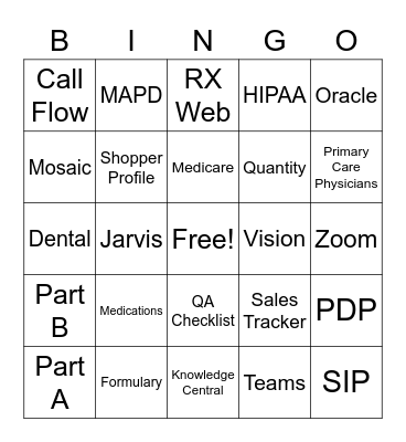 Team Ricky Bingo Card