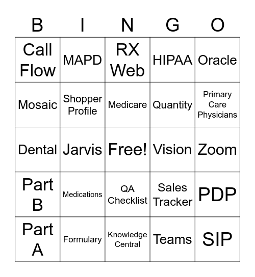 Team Ricky Bingo Card