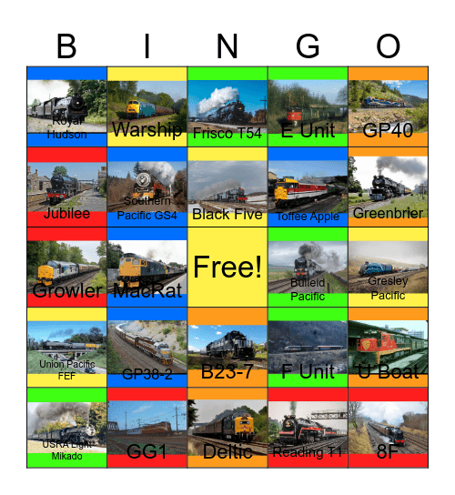 Colorful World of Luxury Trains Bingo Card