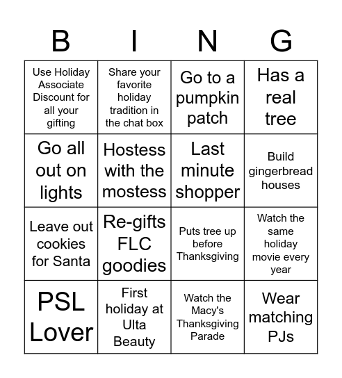 Celebrate More Bingo Card