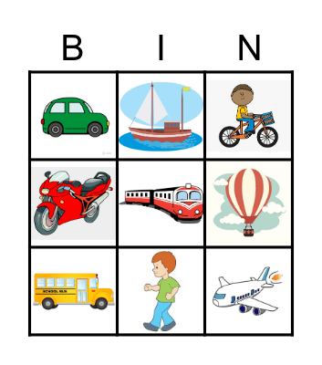 TRANSPORTATION Bingo Card