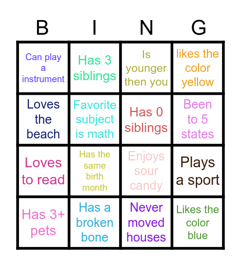 Find Someone Who Bingo! Bingo Card