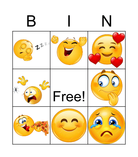 Feelings Bingo Card