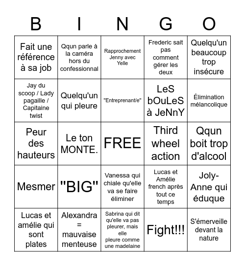 BING-OD SEMAINE 3 Bingo Card