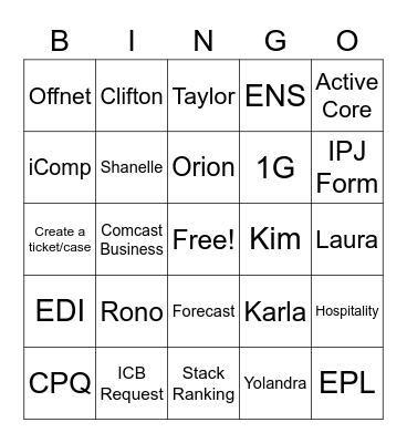 The Day In the Life of An EAM Bingo Card