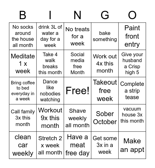 Mom Bingo Card