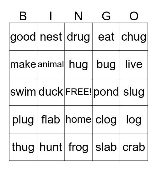 Sight Word and Sort Bingo Card