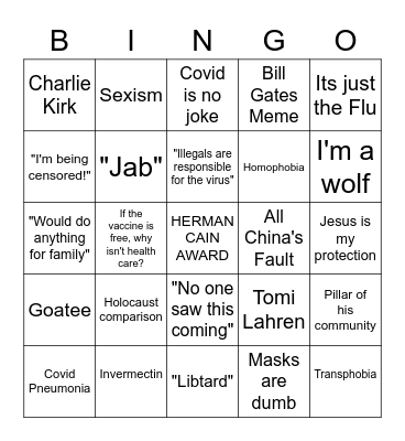 Herman Cain Award Bingo Card