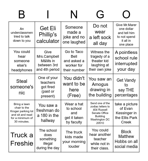 10-6-21 Bingo Card