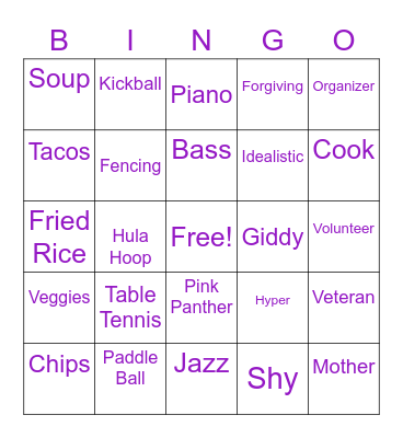 DONNA 60th BIRTHDAY Bingo Card