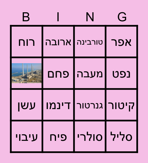 תחנת הכוח Bingo Card