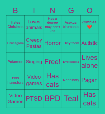 How similar are you to cam Bingo Card