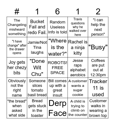 Panera Bread Bingo: the sequel  Bingo Card