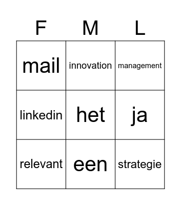 Lezing Bingo Card