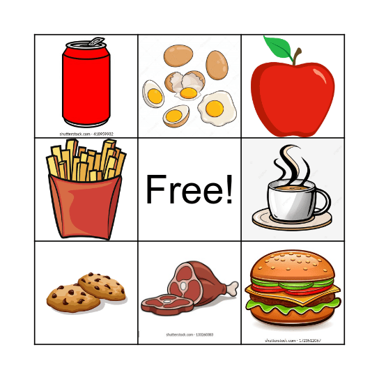 FOOD! Bingo Card