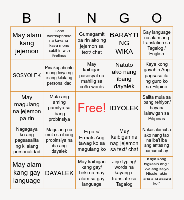 BARAYTI BINGO Card
