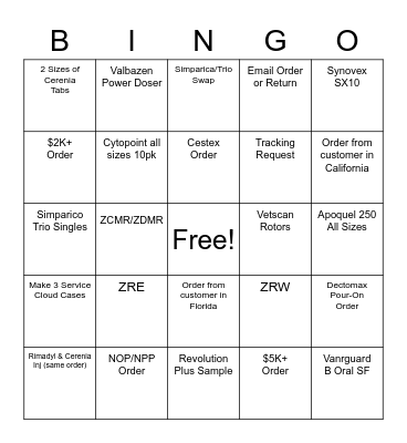FFCS Bingo Card