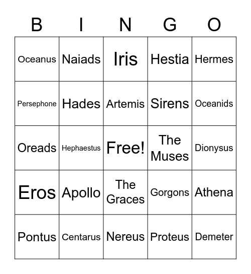 Olympians & Friends Review Bingo Card