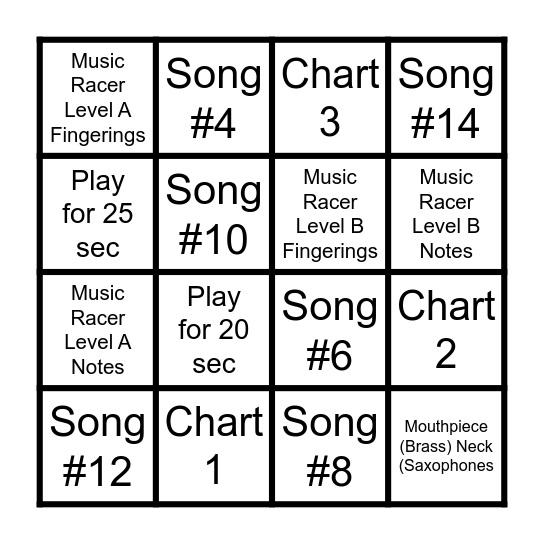 Bingo #1 Bingo Card