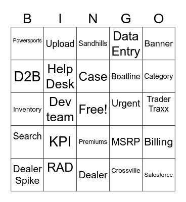 TI Bingo Card