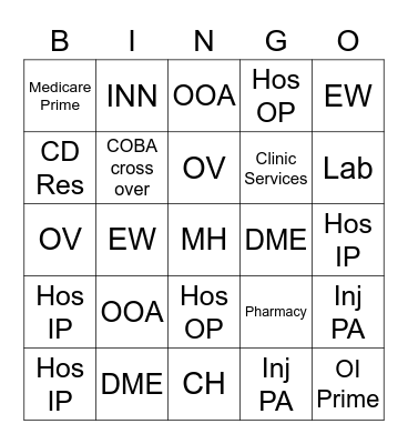 Claims Customer Service Week BINGO Card