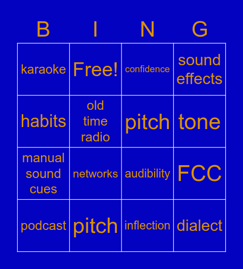 Chapter 3 Vocabulary Bingo Card