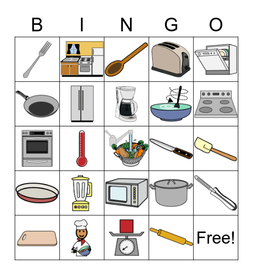 Kitchen Bingo Card