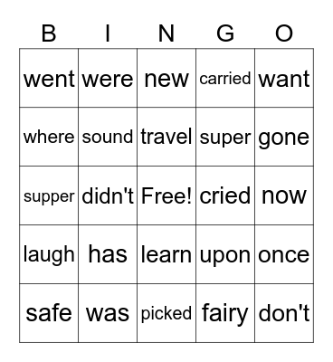 Riley's Board #2 Bingo Card