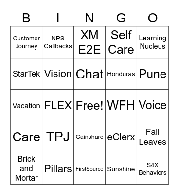 WD BP Customer Service Week 2021 Bingo Card