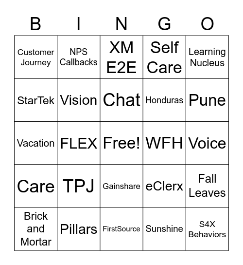 WD BP Customer Service Week 2021 Bingo Card