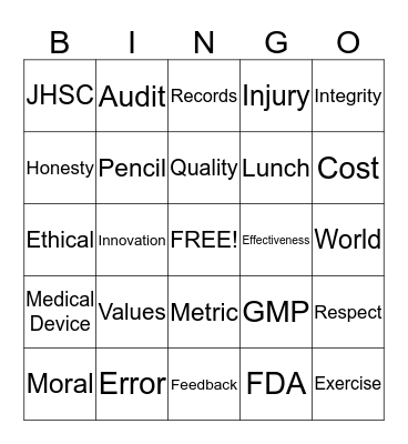 AGM Bingo - 01 May 2015 Bingo Card