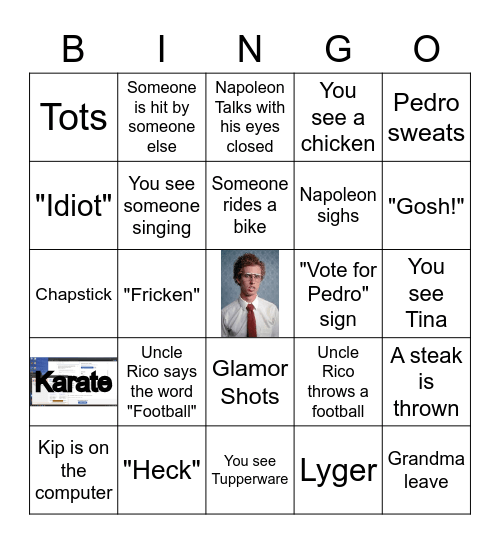 Napoleon Dynamite Bingo Card